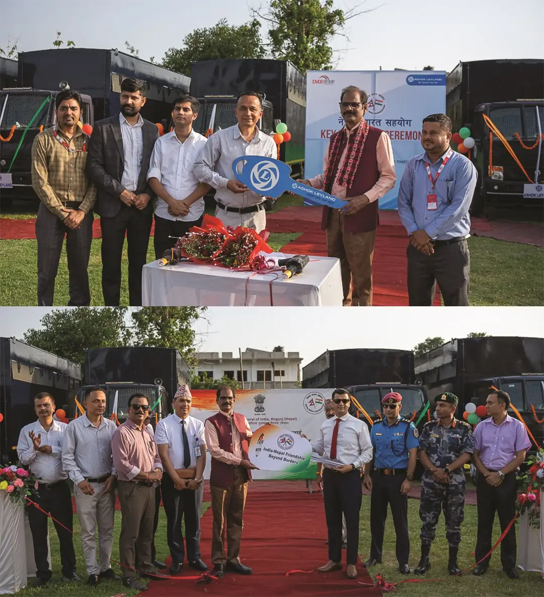 नेपाल–भारत सहयोग अन्तर्गत अशोक लेल्याण्डका १० वटा कैदी वाहक गाडी हस्तान्तरण